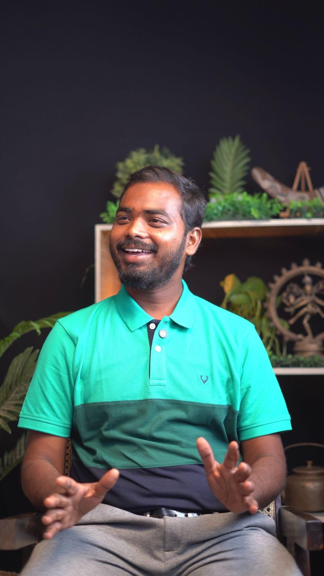 Branding Videos - Presenter in green polo