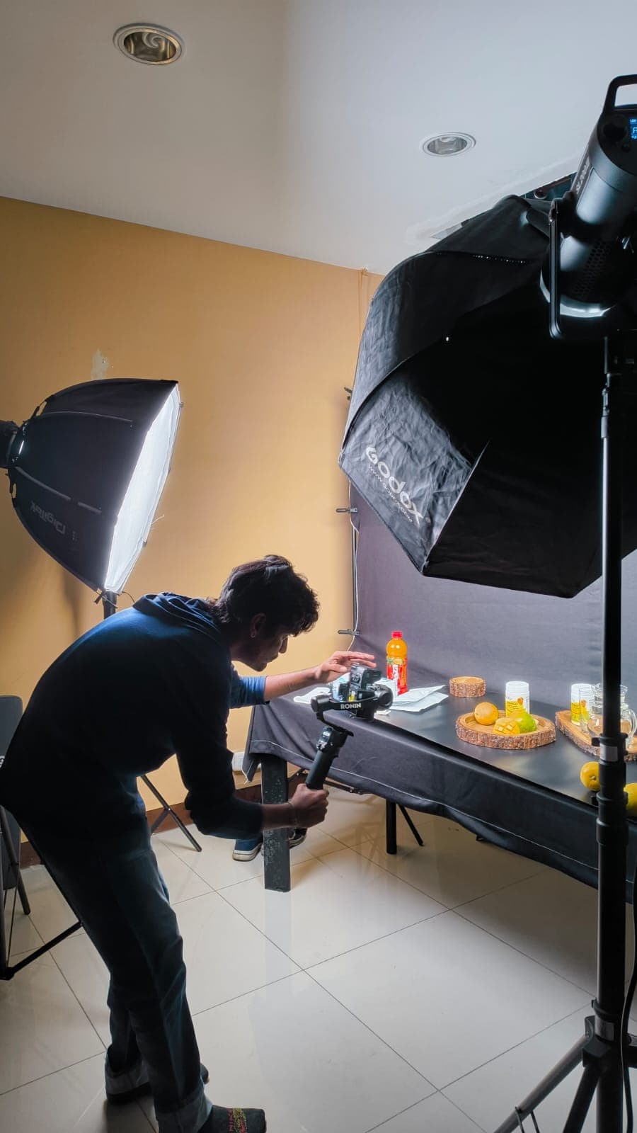 Our Work - Studio product shooting table setup