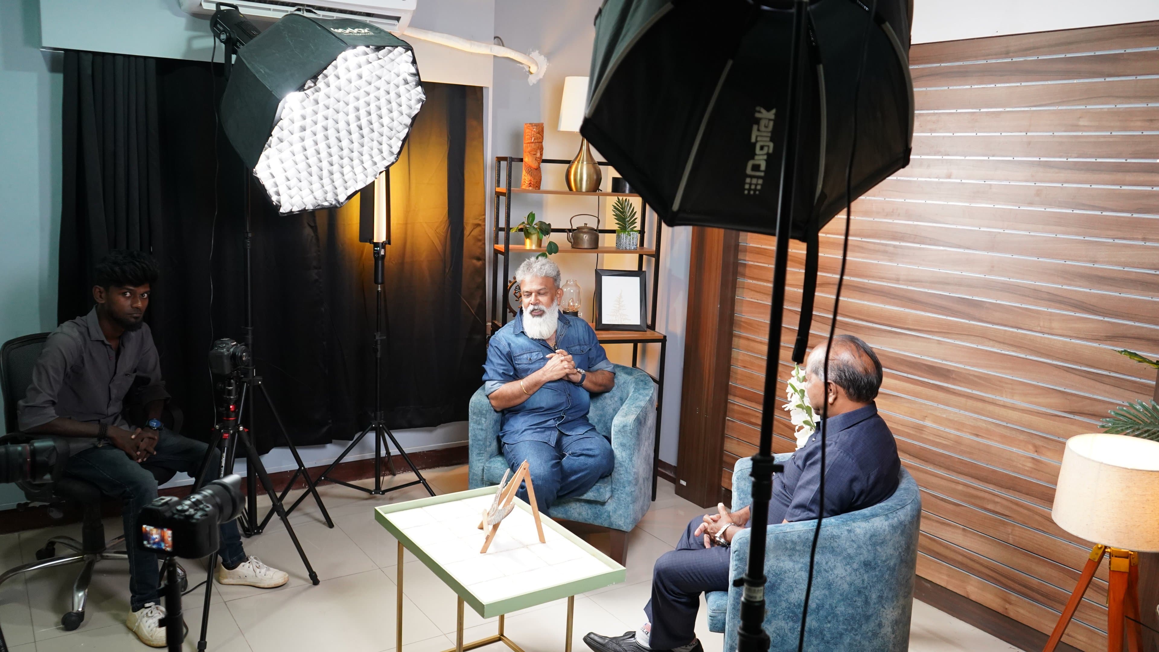Monk Podcast Studio production session with Digitek lighting setup